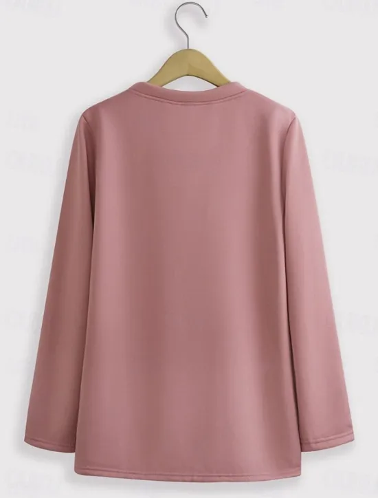 Online Women's Pullover Sweatshirt Letter Casual Comfrt Long Sleeve Crew Neck Regular Tops Street Dailywear Print Black Pink Blue Gray Fall Winter Women Hoodies & Sweatshirts