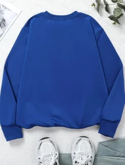 Sale Women's Pullover Sweatshirt Graphic Animal Cat Warm Active Vintage Long Sleeve Crew Neck Regular Tops Street Dailywear Casual Patchwork Print Black Red Blue Light Grey Spring Fall Winter Women Hoodies & Sweatshirts