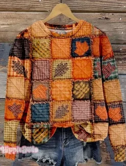 Outlet Women's Pullover Sweatshirt Floral Graphic Geometric Casual Long Sleeve Crew Neck Regular Tops Home Street Dailywear Print Yellow Blue Purple Orange Brown Summer Spring Fall Winter Women Women's Tops
