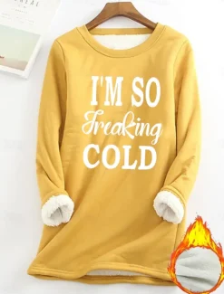 Discount Women's Pullover Sweatshirt Letter Casual Comfrt Long Sleeve Crew Neck Regular Tops Street Dailywear Print Black Yellow Pink Red Blue Fall Winter Women Hoodies & Sweatshirts