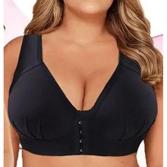 Women's Push Up Bras Full Coverage Lace Pure Color Front Closure Nylon Sexy 1PC Black Pink Home Outfits Women Lingerie