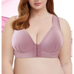 Women's Push Up Bras Full Coverage Lace Pure Color Front Closure Nylon Sexy 1PC Black Pink Home Outfits Women Lingerie