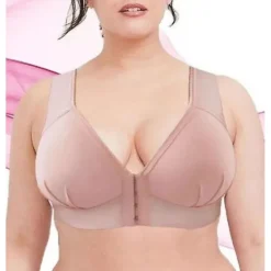 Women's Push Up Bras Full Coverage Lace Pure Color Front Closure Nylon Sexy 1PC Black Pink Home Outfits Women Lingerie