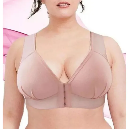 Women's Push Up Bras Full Coverage Lace Pure Color Front Closure Nylon Sexy 1PC Black Pink Home Outfits Women Lingerie
