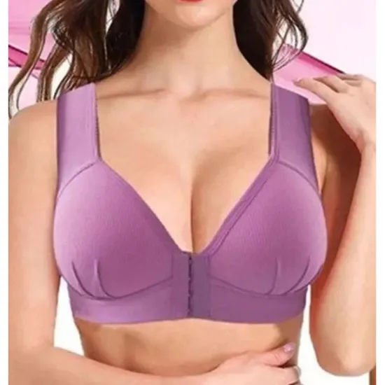 Women's Push Up Bras Full Coverage Lace Pure Color Front Closure Nylon Sexy 1PC Black Pink Home Outfits Women Lingerie