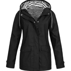 Best Women's Rain Jacket Hiking Raincoat Waterproof Jacket Outdoor Windproof Quick Dry Lightweight Hooded Windbreaker Parka Trench Coat Top Camping Hunting Fishing Navy Pink Blue Purple Women Jackets