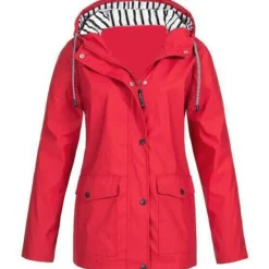 Best Women's Rain Jacket Hiking Raincoat Waterproof Jacket Outdoor Windproof Quick Dry Lightweight Hooded Windbreaker Parka Trench Coat Top Camping Hunting Fishing Navy Pink Blue Purple Women Jackets