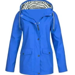 Best Women's Rain Jacket Hiking Raincoat Waterproof Jacket Outdoor Windproof Quick Dry Lightweight Hooded Windbreaker Parka Trench Coat Top Camping Hunting Fishing Navy Pink Blue Purple Women Jackets