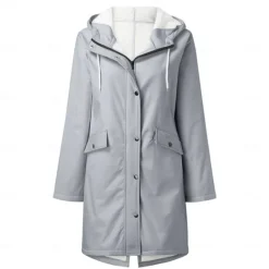 Best Women's Rain Jacket Waterproof Hiking Jacket Hiking Raincoat Winter Outdoor Thermal Warm Windproof Breathable Lightweight Hoodie Parka Teddy Coat Full Length Hidden Zipper Ski / Snowboard Fishing Women Jackets