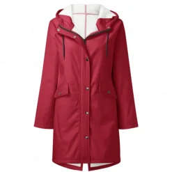 Best Women's Rain Jacket Waterproof Hiking Jacket Hiking Raincoat Winter Outdoor Thermal Warm Windproof Breathable Lightweight Hoodie Parka Teddy Coat Full Length Hidden Zipper Ski / Snowboard Fishing Women Jackets
