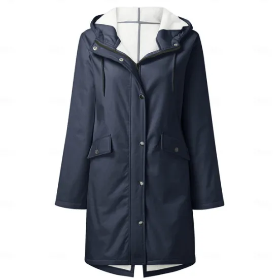 Best Women's Rain Jacket Waterproof Hiking Jacket Hiking Raincoat Winter Outdoor Thermal Warm Windproof Breathable Lightweight Hoodie Parka Teddy Coat Full Length Hidden Zipper Ski / Snowboard Fishing Women Jackets