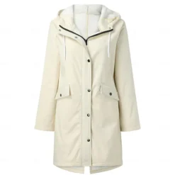Best Women's Rain Jacket Waterproof Hiking Jacket Hiking Raincoat Winter Outdoor Thermal Warm Windproof Breathable Lightweight Hoodie Parka Teddy Coat Full Length Hidden Zipper Ski / Snowboard Fishing Women Jackets
