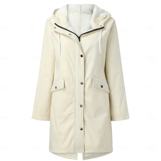 Best Women's Rain Jacket Waterproof Hiking Jacket Hiking Raincoat Winter Outdoor Thermal Warm Windproof Breathable Lightweight Hoodie Parka Teddy Coat Full Length Hidden Zipper Ski / Snowboard Fishing Women Jackets