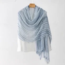 New Women's Rectangle Scarf Street Daily Date Blue Pink Scarf Stripe Women Scarves