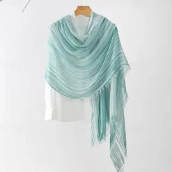 New Women's Rectangle Scarf Street Daily Date Blue Pink Scarf Stripe Women Scarves