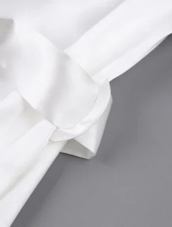 Women's Robe Casual Comfort Pure Color Feather Home Daily Long Sleeve V Neck Summer Spring Fall Regular Fit Women Pajama-Setter