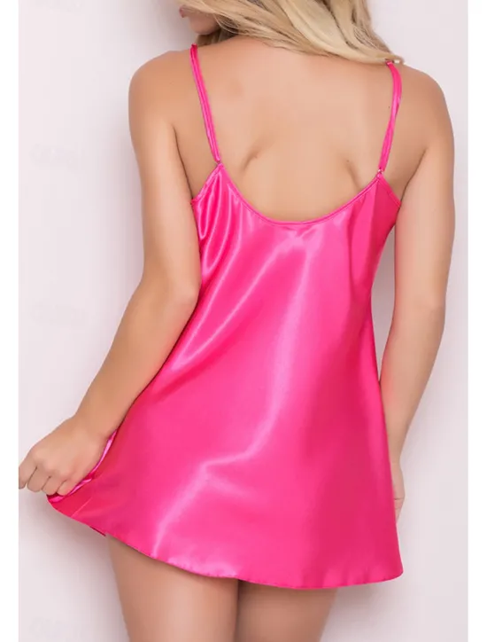 New Women's Robes Gown Nightgown Sleepwear Patchwork Fashion Simple Hot Home Daily Bed Lace Breathable Straps Sleeveless Backless Summer Spring Home Outfits Women Sleepwear