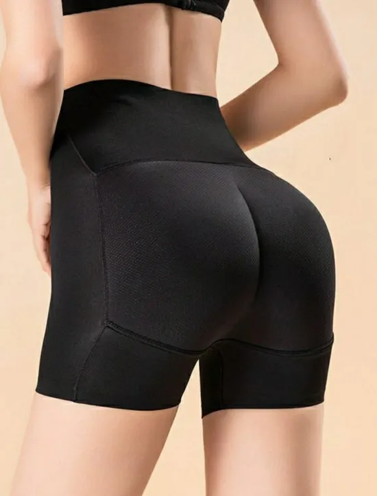 Best Women's Scrunch Butt Shorts Shapewear Plain High Waist Short Black Home Outfits Women Shapewear