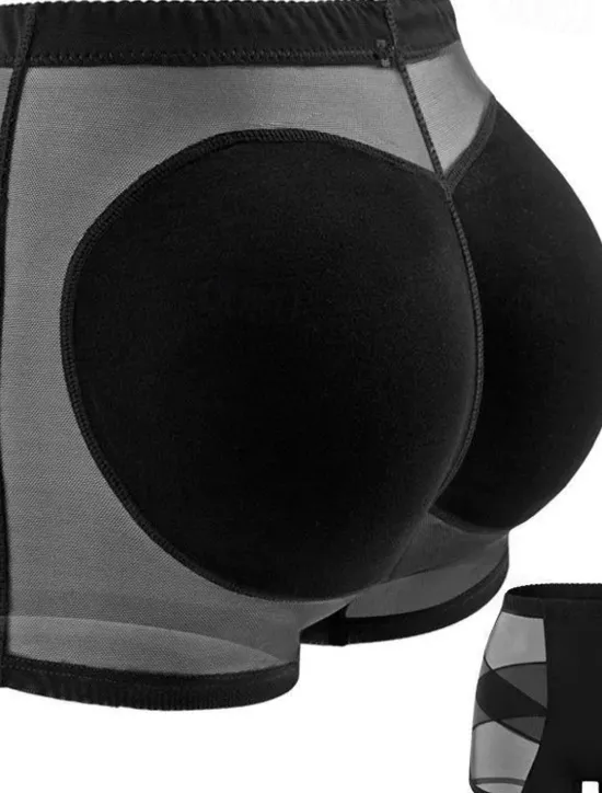 Outlet Women's Scrunch Butt Shorts Shapewear Mesh Plain Short Black Home Outfits Women Shapewear
