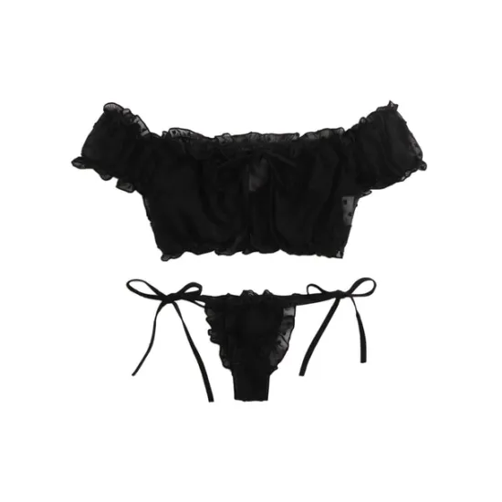 Discount Women's Sexy Bodies Lingerie Set Dot Sexy Uniforms Romantic See Through Valentine's Day Bed Vacation Spandex Off Shoulder Summer Spring Home Outfits Women Lingerie