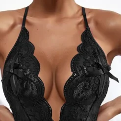 Best Women's Sexy Bodies Teddies & Bodysuits 1 PCS Flower Hot Soft Valentine's Day Bed Spandex Halter Neck Lace Jacquard Summer Spring Home Outfits Women Lingerie