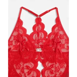 Discount Women's Sexy Bodies Teddies & Bodysuits Pure Color Lovers Hot Home Valentine's Day Bed Spandex Breathable Plunging Neck Sleeveless Backless Summer Spring Home Outfits Women Lingerie