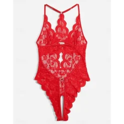 Discount Women's Sexy Bodies Teddies & Bodysuits Pure Color Lovers Hot Home Valentine's Day Bed Spandex Breathable Plunging Neck Sleeveless Backless Summer Spring Home Outfits Women Lingerie