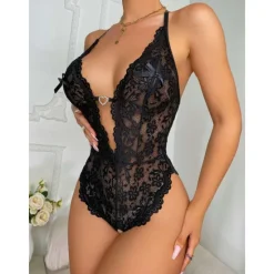 Discount Women's Sexy Bodies Teddies & Bodysuits Pure Color Lovers Hot Home Valentine's Day Bed Spandex Breathable Plunging Neck Sleeveless Backless Summer Spring Home Outfits Women Lingerie