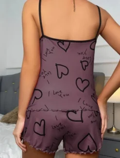 Outlet Women'S Sexy Camisole Pajama Print Alphabet Homewear Set Home Outfits Women Lingerie