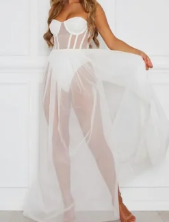 Clearance Women's Sexy Lingerie Chemises & Negligees Dress Pure Color Ultra Slim Hot Comfort Home Bed Vacation Mesh Breathable Straps Sleeveless Backless Summer Spring Home Outfits Women Sleepwear|Lingerie