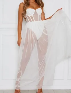 Clearance Women's Sexy Lingerie Chemises & Negligees Dress Pure Color Ultra Slim Hot Comfort Home Bed Vacation Mesh Breathable Straps Sleeveless Backless Summer Spring Home Outfits Women Sleepwear|Lingerie