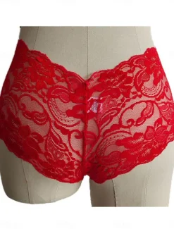 Best Women'S Sexy Lingerie Erotic Panties Eyelash Temptation Low Waist Hollow Pants See-Through Lace Sexy Panties Home Outfits Women Sleepwear|Lingerie