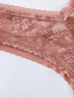 New Women's Sexy Lingerie Panties Pure Color Lovers Hot Home Valentine's Day Bed Lace Breathable Hole Summer Spring Home Outfits Women Lingerie