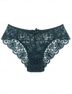 Outlet Women's Sexy Lingerie Panties Pure Color Fashion Comfort Soft Home Daily Vacation Lace Breathable Summer Spring Home Outfits Women Lingerie