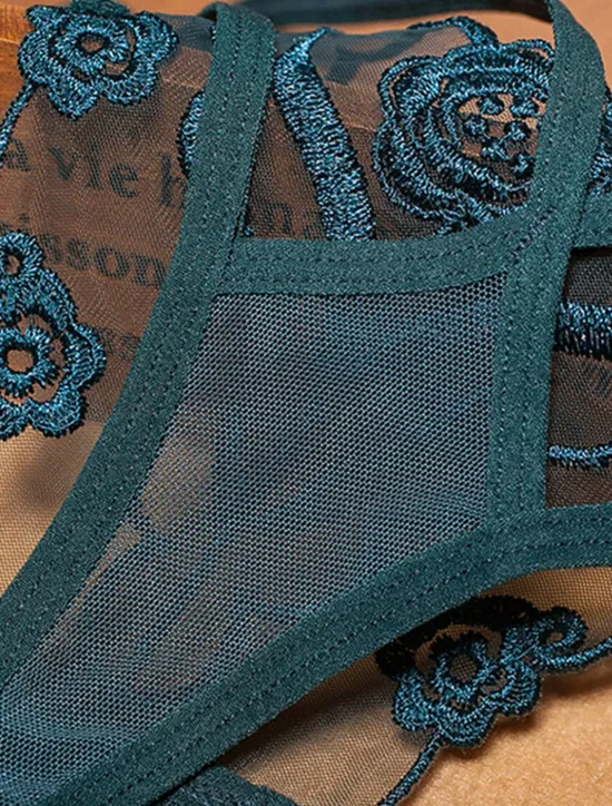 Hot Women's Sexy Lingerie Panties Flower Lovers Hot Comfort Home Valentine's Day Bed Nylon Breathable Embroidery Hole Summer Spring Home Outfits Women Lingerie