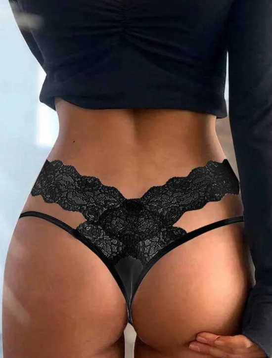 Best Women's Sexy Lingerie Panties Pure Color Fashion Hot Valentine's Day Bed Lace Breathable Summer Spring Home Outfits Women Lingerie