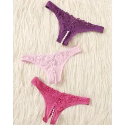 Hot Women's Sexy Lingerie Panties Pure Color Basic Party Bed Valentine's Day Hole Fall Winter Red Home Outfits Women Lingerie