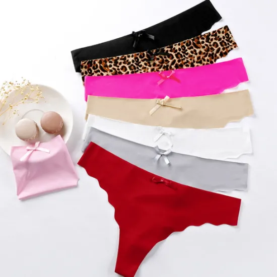 Outlet Women's Sexy Panties G-strings & Thongs Panties Brief Underwear 1 PC Underwear Fashion Sexy Comfort Basic Bow Leopard Pure Color Nylon Low Waist Sexy Multi color Black Pink S M L Home Outfits Women Lingerie
