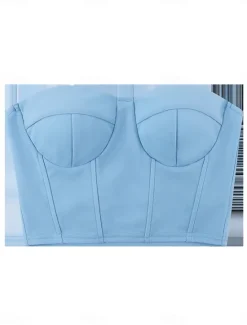 Outlet Women's Shapewear Pure Color Corsets Street Date Going out Breathable Bandeau Sleeveless Backless Summer Spring Home Outfits Women Shapewear