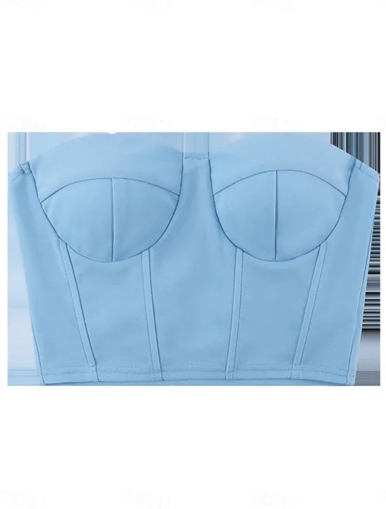 Outlet Women's Shapewear Pure Color Corsets Street Date Going out Breathable Bandeau Sleeveless Backless Summer Spring Home Outfits Women Shapewear