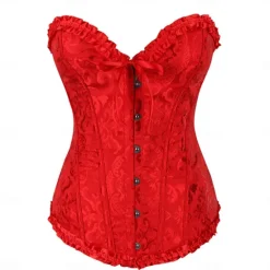 Discount Women's Shapewear Pure Color Corsets Punk & Gothic Carnival Date Club Lace Breathable Bandeau Short Sleeve Summer Spring Home Outfits Women Shapewear