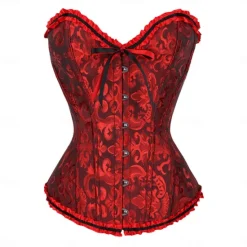 Discount Women's Shapewear Pure Color Corsets Punk & Gothic Carnival Date Club Lace Breathable Bandeau Short Sleeve Summer Spring Home Outfits Women Shapewear