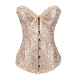 Discount Women's Shapewear Pure Color Corsets Punk & Gothic Carnival Date Club Lace Breathable Bandeau Short Sleeve Summer Spring Home Outfits Women Shapewear