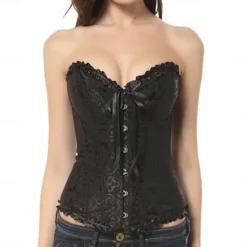 Discount Women's Shapewear Pure Color Corsets Punk & Gothic Carnival Date Club Lace Breathable Bandeau Short Sleeve Summer Spring Home Outfits Women Shapewear