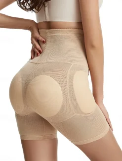 Online Women's Shapewear Shapewear Short High Waist Plain Elastic Waistband Soft Comfortable Stretchy Yoga Cuticolor Black Summer Spring Slim Fit Women Leggings