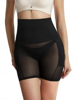 Online Women's Shapewear Shapewear Short High Waist Plain Elastic Waistband Soft Comfortable Stretchy Yoga Cuticolor Black Summer Spring Slim Fit Women Leggings