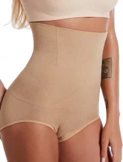 Online Women's Shapewear Shaping Panty Elastic Nightwear Nylon Spandex Formal Wedding Party Solid Colored Black Apricot Summer Spring Fall Winter Women Shapewear