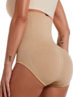 Online Women's Shapewear Shaping Panty Elastic Nightwear Nylon Spandex Formal Wedding Party Solid Colored Black Apricot Summer Spring Fall Winter Women Shapewear