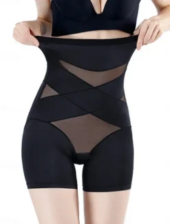 Outlet Women's Shapewear Short Solid Color High Waist Plain Elastic Waistband Comfy Soft Comfortable Stretchy Yoga Black Purple Beige Summer Spring Regular Fit Women Leggings