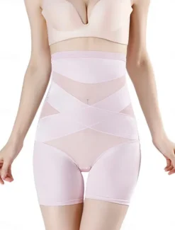 Outlet Women's Shapewear Short Solid Color High Waist Plain Elastic Waistband Comfy Soft Comfortable Stretchy Yoga Black Purple Beige Summer Spring Regular Fit Women Leggings